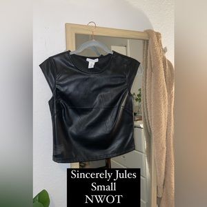 Sincerely Jules faux leather top